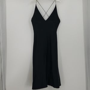 KATE SPADE SATURDAY  black satin Crisscross dress